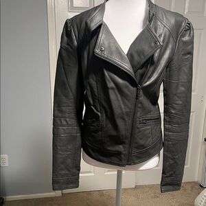 Women's Gray Imitation Leather Jacket